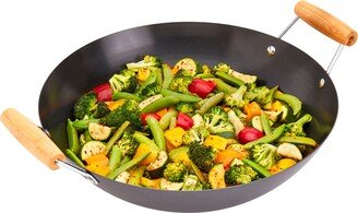 Infuse Asian Carbon Steel 13.75 Open Wok with 2 Side Handles