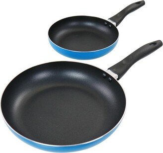 Home 2 Piece 10 inch Aluminum Frying Pan in Blue