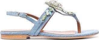 Embellished Thong Strap Sandals