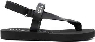 Logo-Print Thong-Strap Sandals