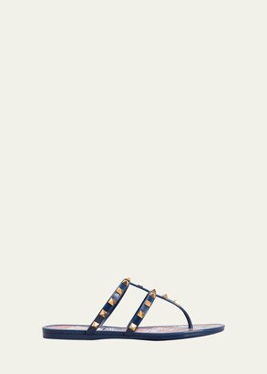 Rockstud Printed-Footbed Thong Sandals