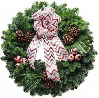 Christmas Wreath With Chevron Bow