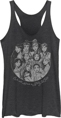 Princesses We All Have a Story Women's Racerback Tank Top