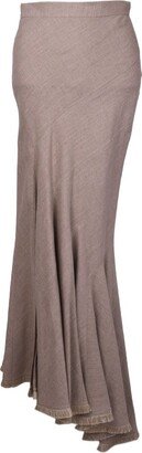 Tione Asymmetric Hem Long Skirt