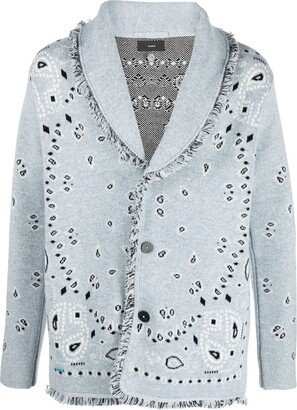 Bandana jacquard cashmere cardigan