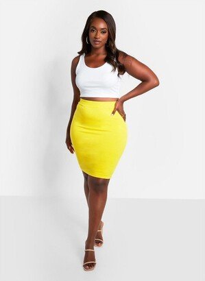 Rebdolls Women's Essential Mini Bodycon Skirt - Yellow - 2X