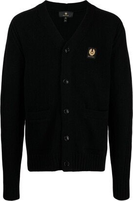 Logo-Appliqué Wool Cardigan