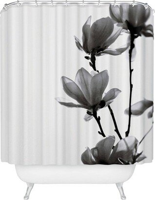 Monika Strigel Black Magnolia Shower Curtain Black/White