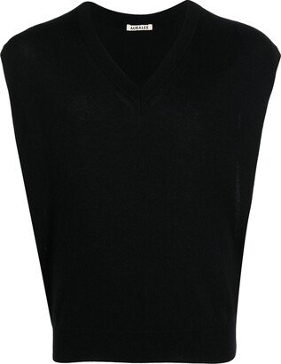 Sleeveless Cashmere-Silk Knitted Jumper