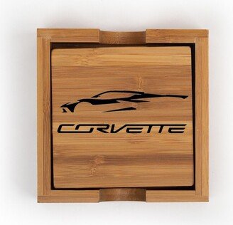 Corvette Coaster Set With Stand/Bamboo Coasters Christmas Gift Chevy C8