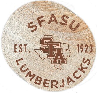 R & Imports Stephen F. Austin State University Wood Coaster Engraved 4-Pack