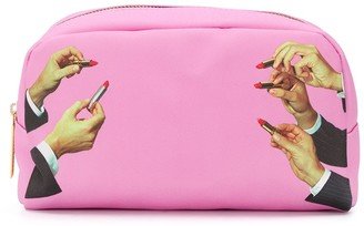 Lipstick Print Makeup Bag