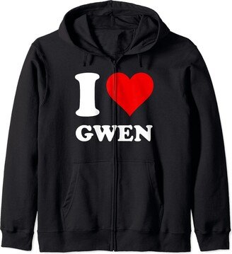 I Heart Gwen Red Heart I Love Gwen Zip Hoodie