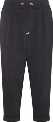 Drawstring Cropped Trousers-AQ