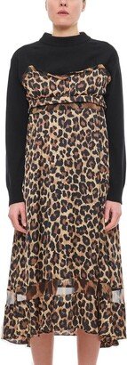 Leopard Printed Midi Dress