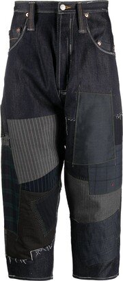 Patchwork-Design Cropped Trousers