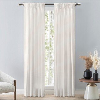 Grasscloth 2/Way Pinch Pleated w/Back Tabs Curtain Pair 100W x 63L