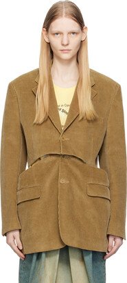 Beige Layered Blazer & Miniskirt Set