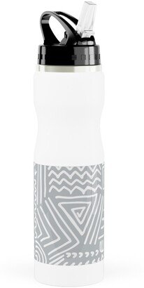 Photo Water Bottles: Spirited - Gray Stainless Steel Water Bottle With Straw, 25Oz, With Straw, Gray