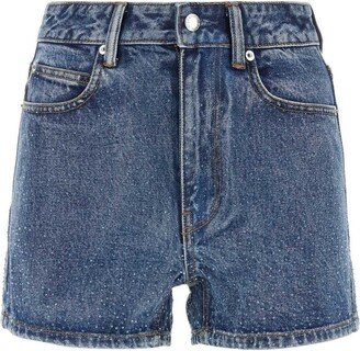 High-Rise Denim Shorts-AK