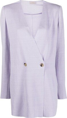 Double-Breasted Linen Coat