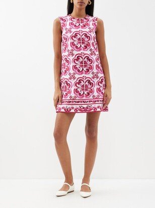 Majolica-print Brocade Cotton-blend Mini Dress