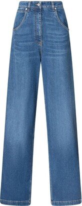 Logo-Appliqué Wide-Leg Jeans-AA