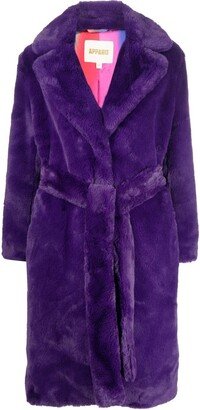 Faux-Fur Tied-Waist Coat-AA