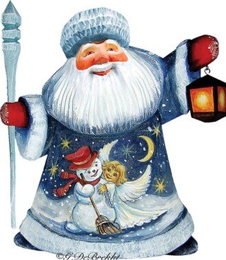 G.DeBrekht Woodcarved and Hand Painted Santa Happy Couple Figurine