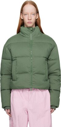 Green Cropped Puffer Jacket