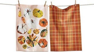 tagltd Pumpkin Dishtowel Set Of 2 Dish Cloth For Drying Dishes And Cooking