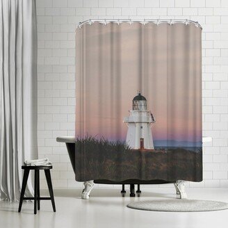 71 x 74 Shower Curtain, Wapapa Point Lighthouse New Zealand by Luke Gram