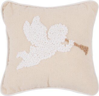 Singing Angel French Knot Throw Pillow