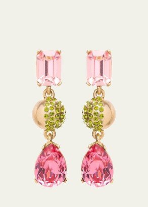 Half Pave Chadelier Earrings