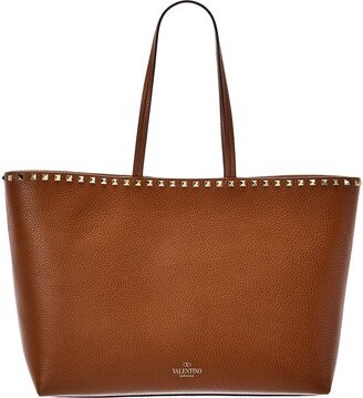 Rockstud Large Grainy Leather Shopper Tote