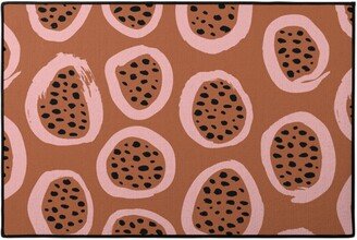 Door Mats: Abstract Raw Circles - Pink Door Mat, Pink