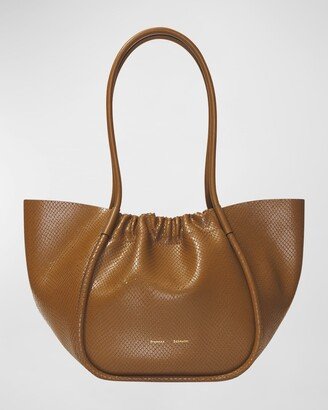 Large Python-Embossed Tote Bag