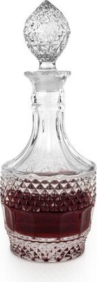 Vintage Crystal Decanter - Cut Crystal Liquor Decanter for Wine, Dishwasher Safe Crystal, 26 Ounces - Set of 1, Clear Finish