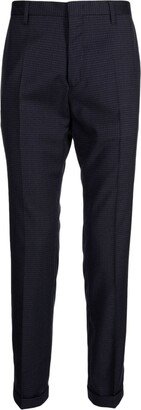 Checkered Wool Tailored Trousers