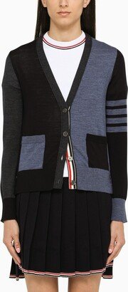 Colour-block wool cardigan-AB
