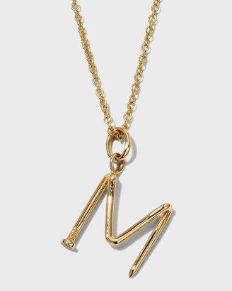 Zoe Lev Jewelry 14K Gold Small Nail Initial Necklace-AA