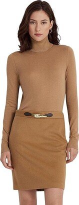 Petite Silk-Blend Turtleneck (Classic Camel) Women's Sweater