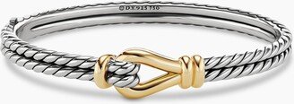 Thoroughbred Loop Bracelet in Sterling Silver with 18K Yellow Gold Women's Size Large