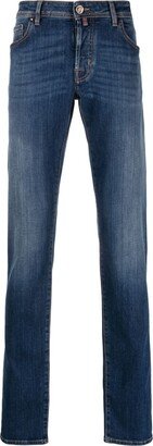 Logo-Patch Cotton Tapered Jeans-AC