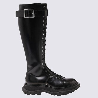 Black Leather Tread Boots