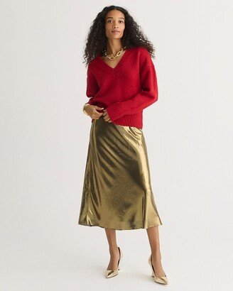 Gwyneth slip skirt in gold lamé