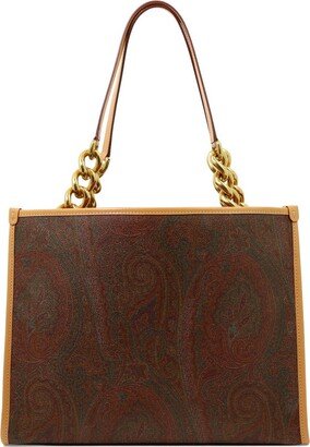 Paisley Chain-Linked Top Handle Bag