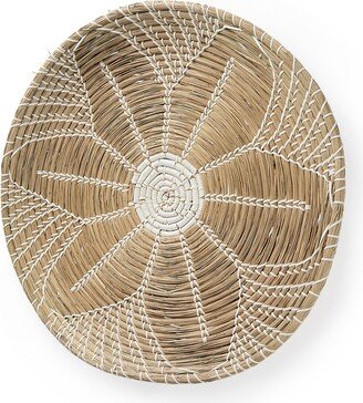 Mekhi Light Brown Seagrass w/ White String Round Wall Hanging Plate