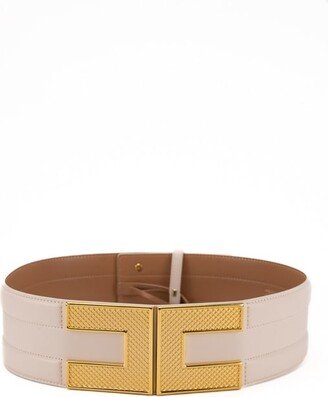 Eco-leather Belt With Maxi Plate