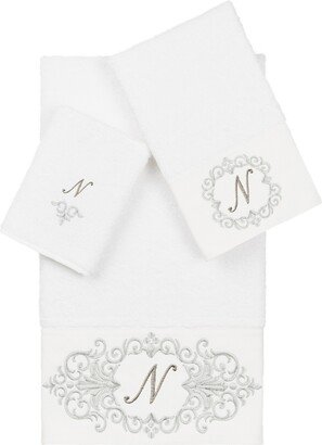 Linum Home Textiles Turkish Cotton Monica Embellished Towel 3 Piece Set - N